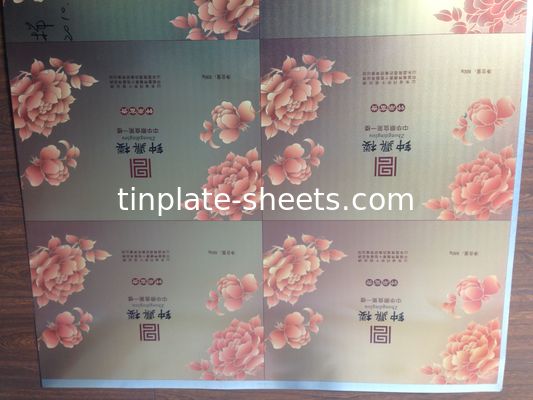 T3 T4 T5 DR7 DR8 DR9 صفحه ی مدفوع چاپی EN10202 استاندارد 2.0/2.0 2.8/2.8 برای قوطی های غذایی