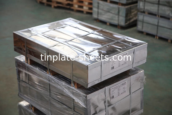 ورق های قوطی برای قوطی های شیمیایی و قوطی های مواد غذایی با وزن 1.5 تا 1.85MT در هر بسته و استاندارد JIS G3303 EN10202 ASTM624