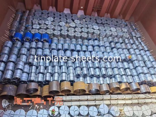 ورق های قوطی MR و SPCC برای قوطی های شیمیایی و قوطی های مواد غذایی با وزن 1.5-1.85MT در هر بسته