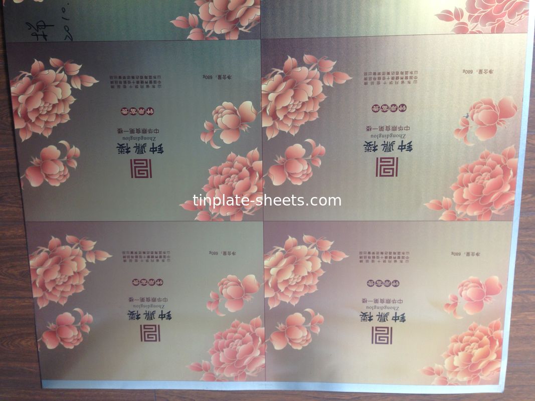 T3 T4 T5 DR7 DR8 DR9 صفحه ی مدفوع چاپی EN10202 استاندارد 2.0/2.0 2.8/2.8 برای قوطی های غذایی