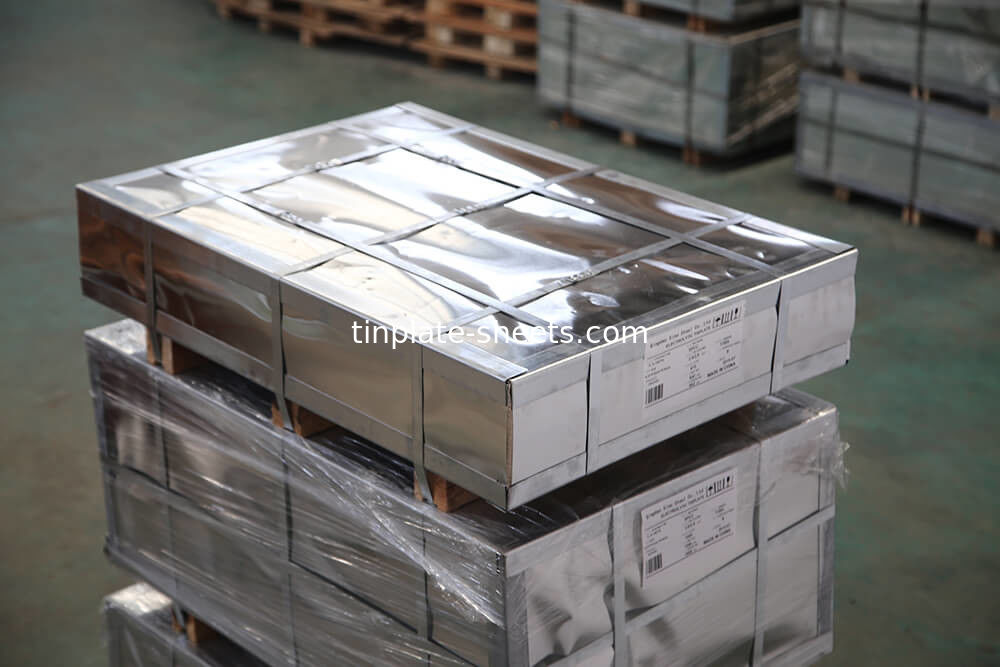 ورق های قوطی برای قوطی های شیمیایی و قوطی های مواد غذایی با وزن 1.5 تا 1.85MT در هر بسته و استاندارد JIS G3303 EN10202 ASTM624