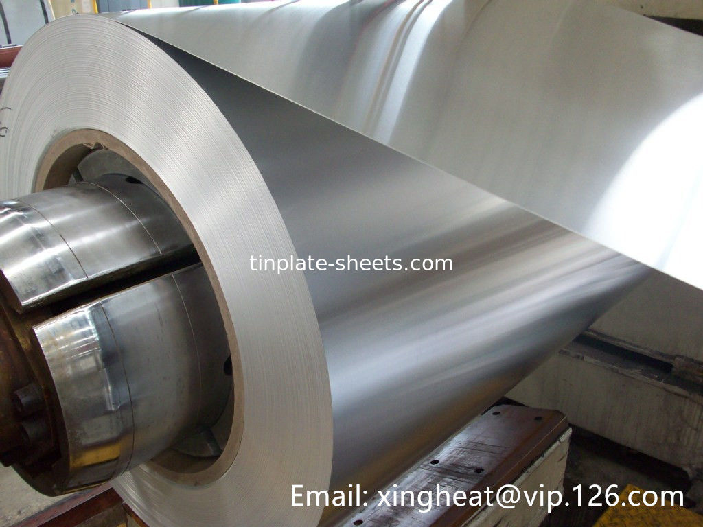 پهنای 512-980mm Prime Electrolytic Tinplate T3 T4 T5 قالیشویی قالیشویی فابریکه سنگ پایان روشن پایان نقره