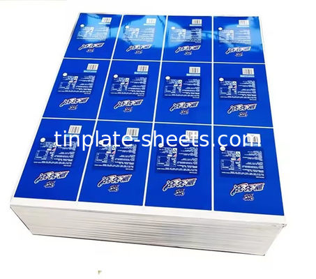 T2.5 T3 T4 T5 DR7 DR8 DR9 صفحه ی مداد چاپی EN10202 استاندارد 2.8/2.8 برای قوطی های غذایی